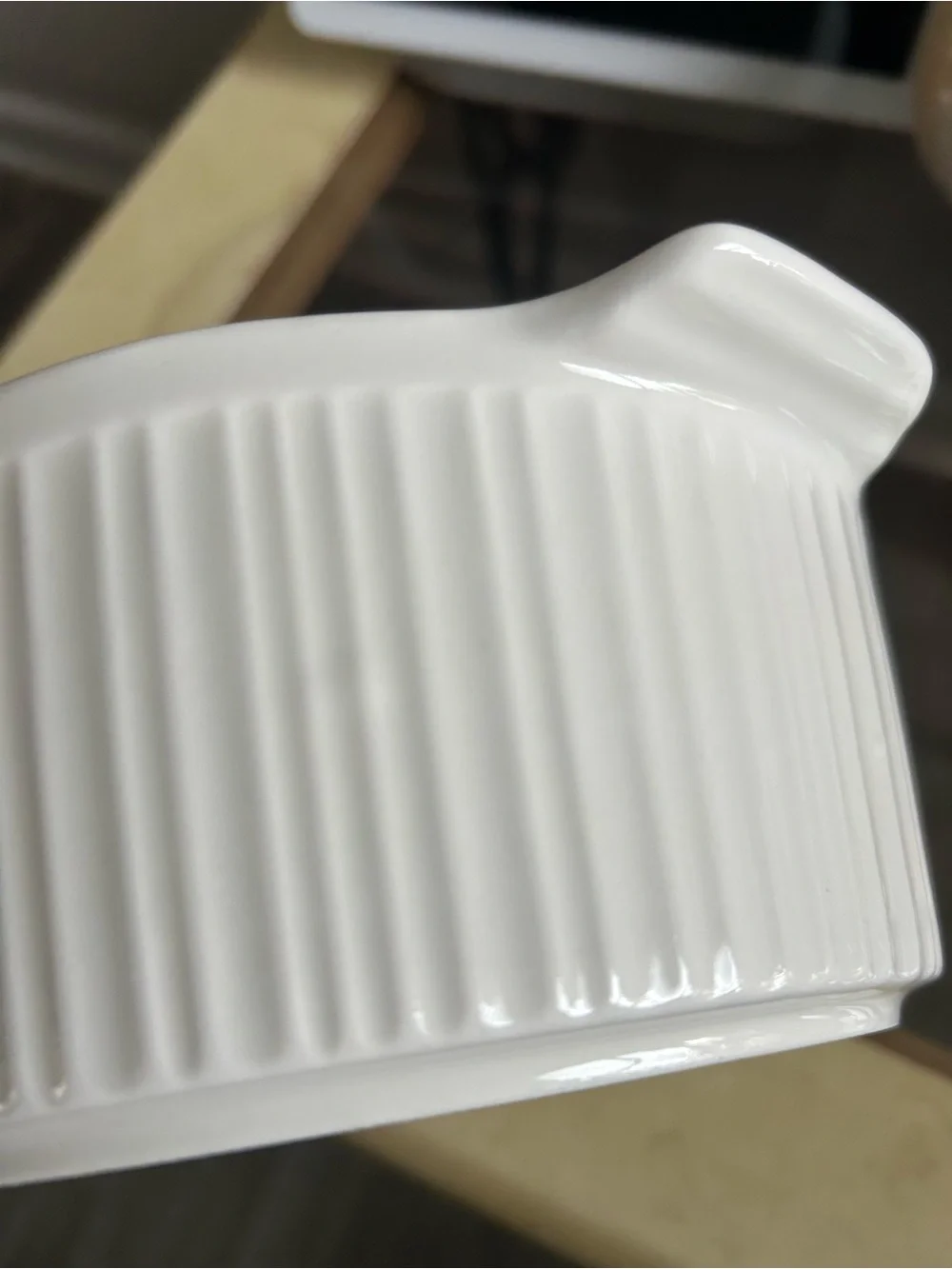 White Ceramic Mixing Bowl with Pour Spout - Home Kitchen